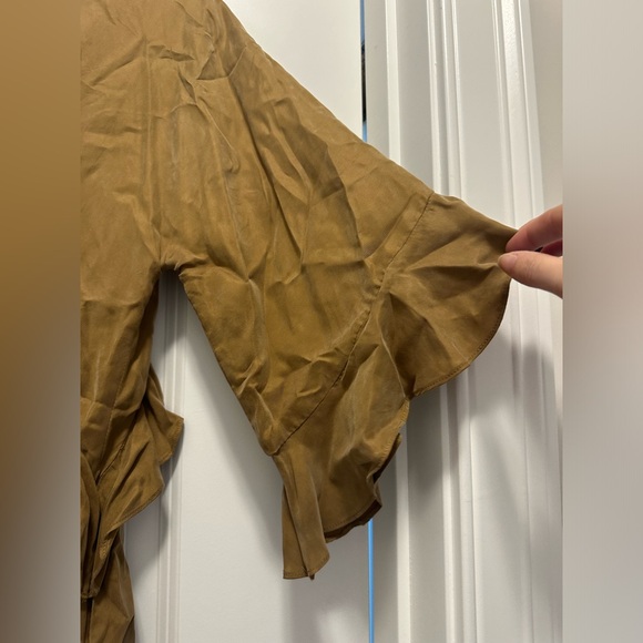 NWT SANCIA BROWN RUFFLE JUMPSUIT - Picture 5 of 9